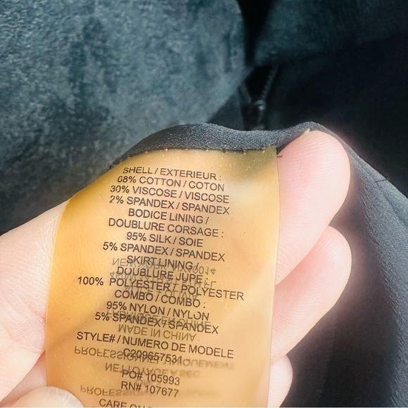 Alice + Olivia Dress Mini Peplum Black Velvet Floral Academia Business 6 Small - Picture 9 of 10